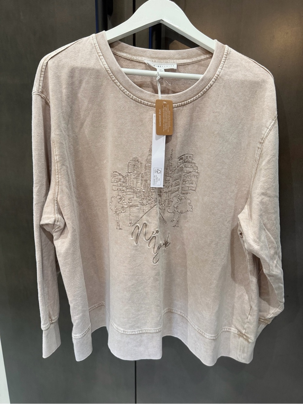 Jane + Delancey Comfort Wash Crewneck Sweater - Beige